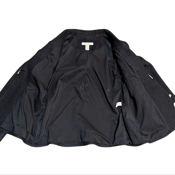 Banana Republic Heritage Black Wool Blend Blazer Tan Piping Academia Preppy 10 - Picture 4 of 9